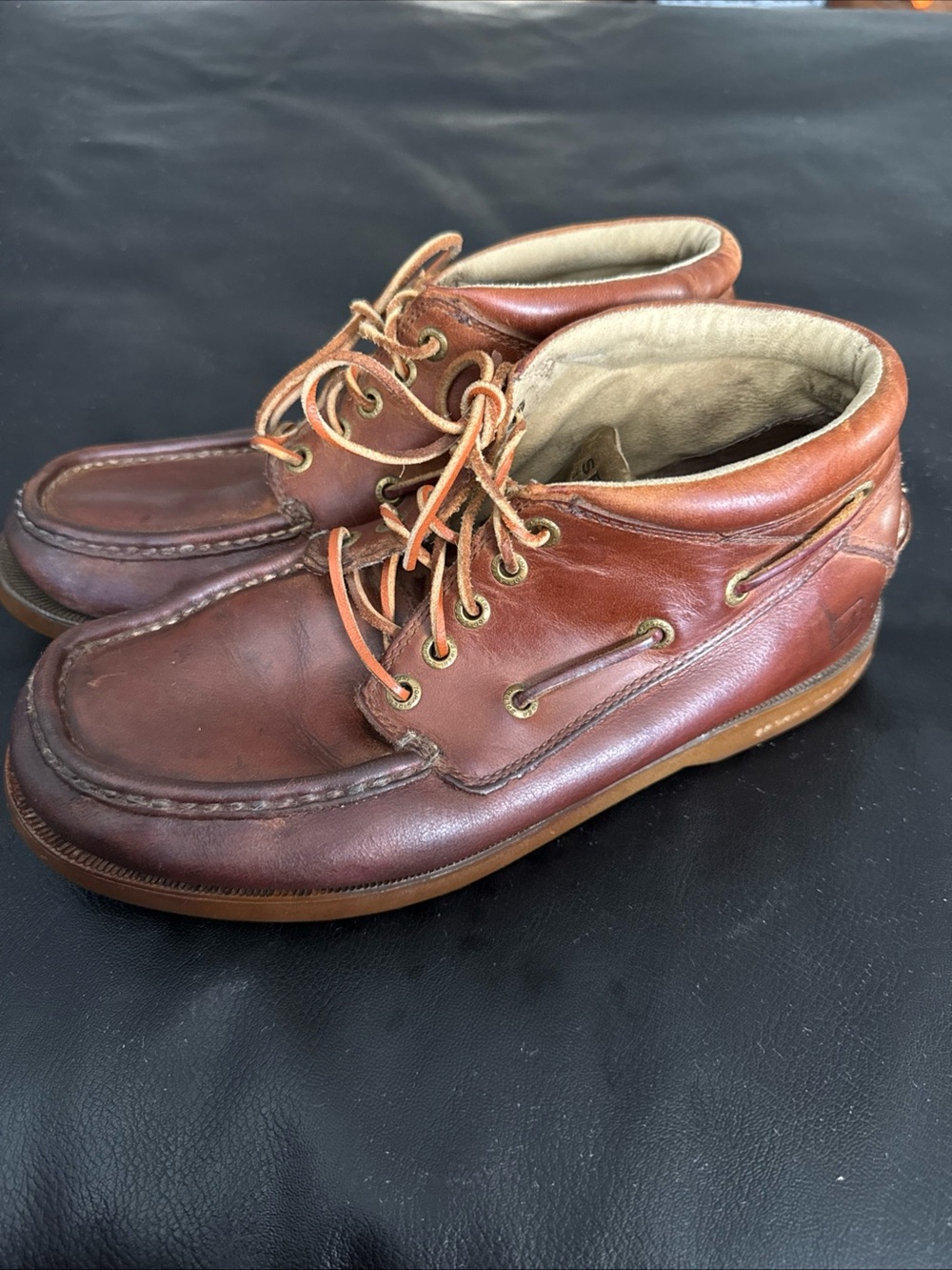 SPERRY TOP-SIDER Dark Brown Leather Mid-Ankle Chukka Boots Mens 8.5